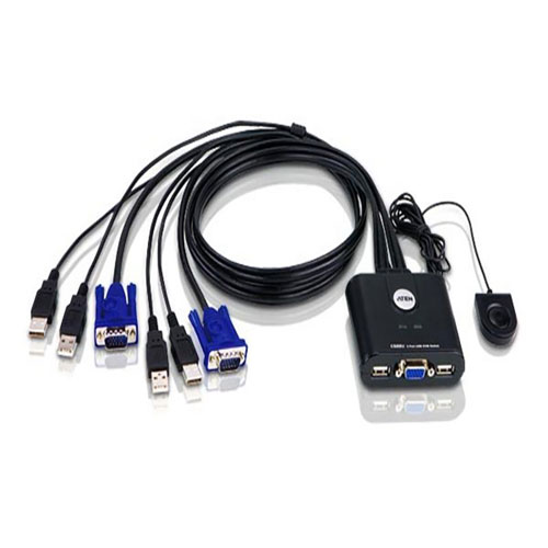 KVM سوئیچ VGA دو پورت با ماوس و کیبورد USB و Selector مدل CS22U